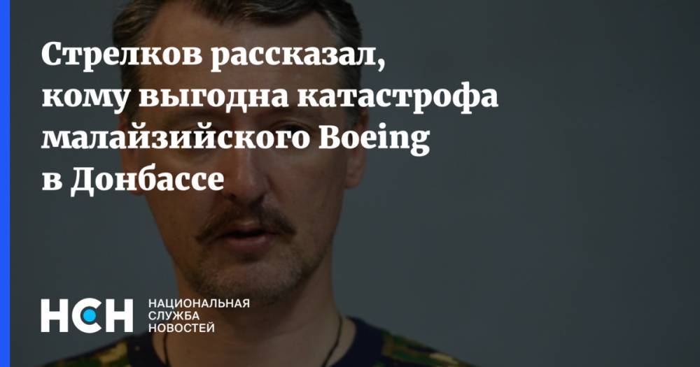 Всеволод Ченцов - Стрелков рассказал, кому было выгодно сбить малайзийский Boeing - nsn.fm - Украина - Голландия