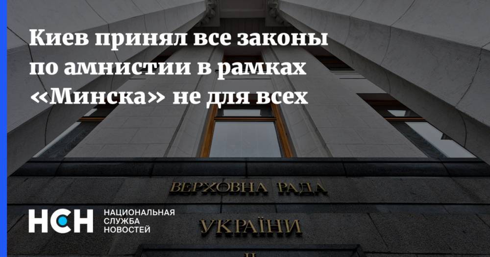 Василий Боднар - Киев принял все законы по амнистии в рамках «Минска» не для всех - nsn.fm - Украина - Киев - обл. Донецкая - Луганская обл.