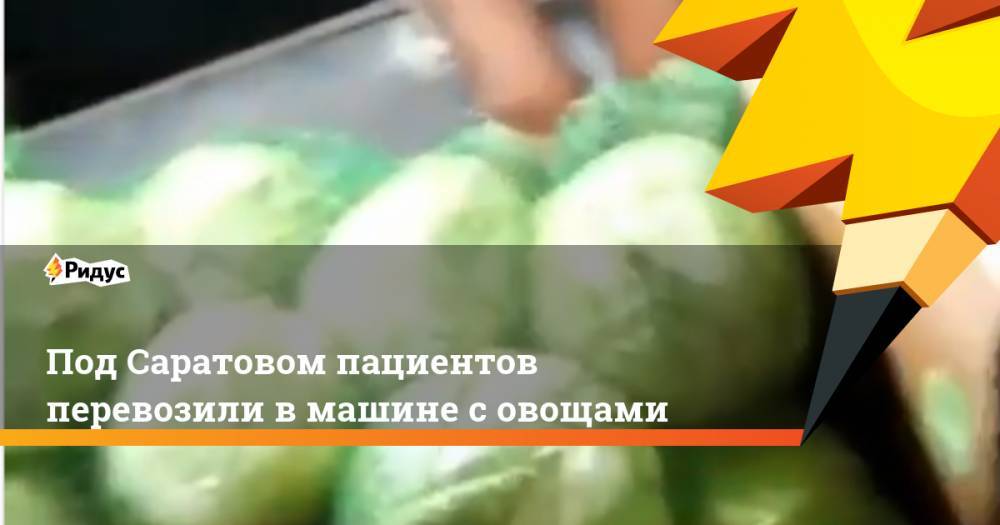 Вячеслав Володин - Сергей Наумов - Под Саратовом пациентов перевозили в машине с овощами - ridus.ru - Саратовская обл.