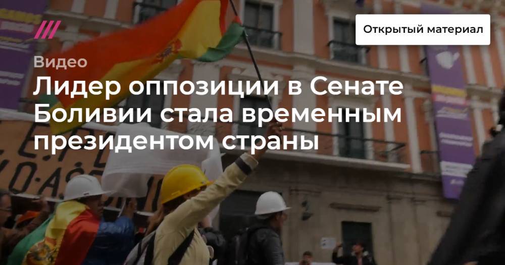 Лидер оппозиции в Сенате Боливии стала временным президентом страны - tvrain.ru - Боливия