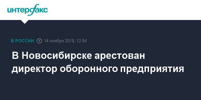 В Новосибирске арестован директор оборонного предприятия - interfax.ru - Москва - Новосибирск