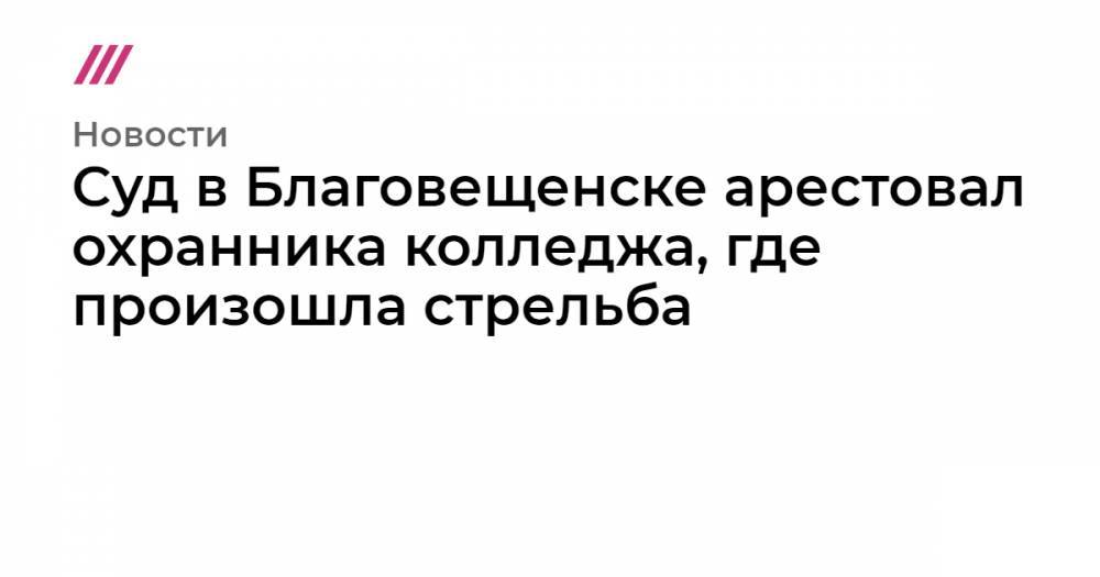 Суд в Благовещенске арестовал охранника колледжа, где произошла стрельба - tvrain.ru