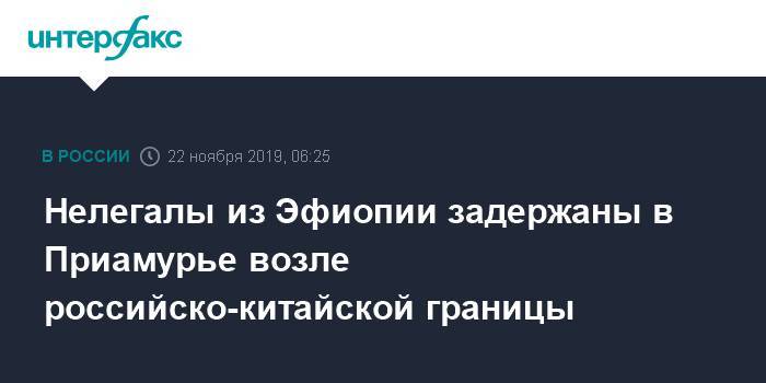 Нелегалы из Эфиопии задержаны в Приамурье возле российско-китайской границы - interfax.ru - Москва - Россия - Амурская обл. - Благовещенск - Эфиопия