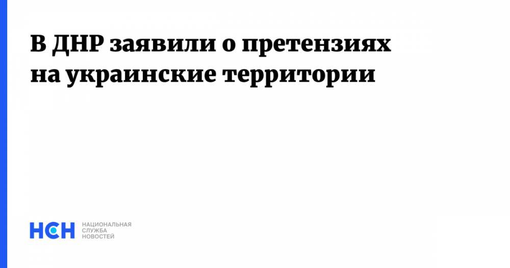 Владимир Бидевка - В ДНР заявили о претензиях на украинские территории - nsn.fm - Украина - Киев - обл. Донецкая - ДНР - Донецк