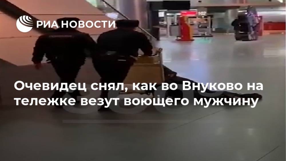 Очевидец снял, как во Внуково на тележке везут воющего мужчину - ria.ru - Москва