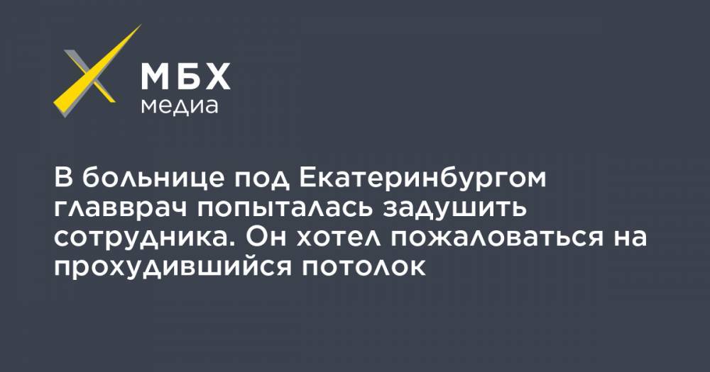 Владимир Гаврилов - В больнице под Екатеринбургом главврач попыталась задушить сотрудника. Он хотел пожаловаться на прохудившийся потолок - mbk.news - Сирия - Свердловская обл.