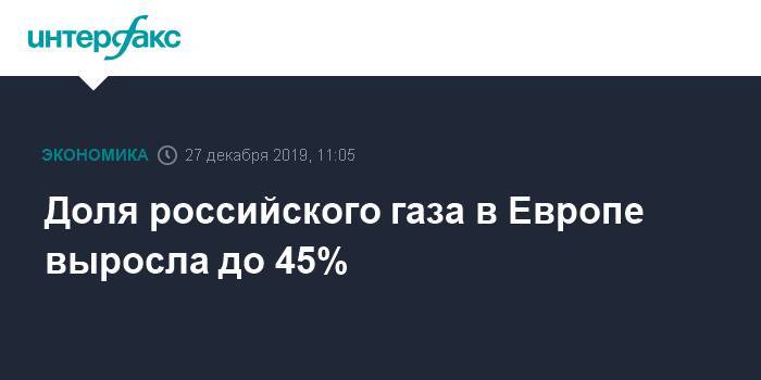 Александр Новак - Доля российского газа в Европе выросла до 45% - interfax.ru - Москва - Россия