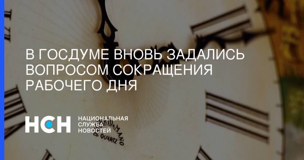 Сергей Вострецов - В Госдуме вновь задались вопросом сокращения рабочего дня - nsn.fm - Москва