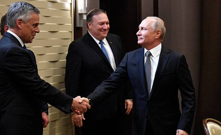 Владимир Путин - Сергей Лавров - Майк Помпео - Сергей Нарышкин - Юрий Ушаков - Помпео в России: хорошая атмосфера, отсутствие результатов (Ośrodek Studiów Wschodnich, Польша) - inosmi.ru - Россия - США - Сирия - Украина - КНДР - Сочи - Венесуэла - Иран - Афганистан - Ливия