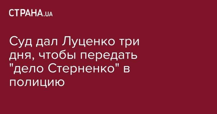 Юрий Луценко - Сергей Стерненко - Иван Кузнецов - Суд дал генпрокурору три дня, чтобы вернуть "дело Стерненко" в полицию - strana.ua - Украина - Киев