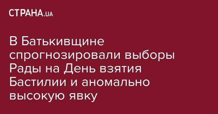 Владимир Зеленский - Сергей Соболев - В Батькивщине спрогнозировали выборы Рады на День взятия Бастилии и аномально высокую явку - strana.ua - Украина - Киев