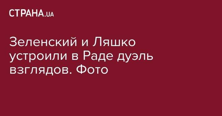 Владимир Зеленский - Олег Ляшко - Зеленский и Ляшко устроили в Раде дуэль жгучих взглядов. Фото - strana.ua