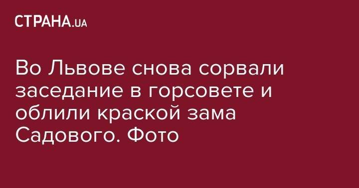 Во Львове снова сорвали заседание в горсовете и облили краской зама Садового. Фото - strana.ua - Львов