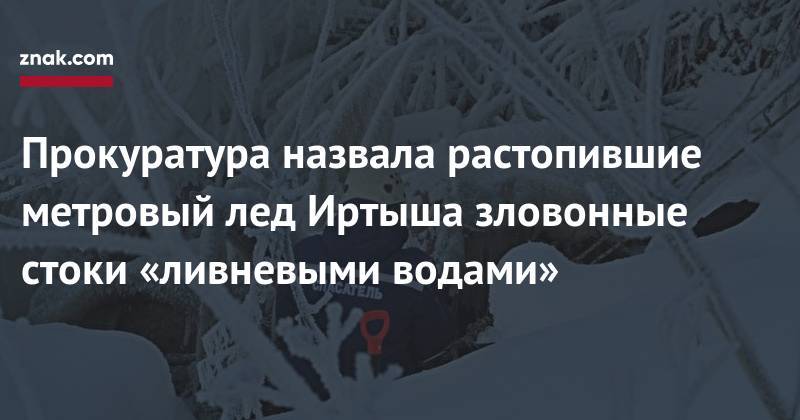 Прокуратура назвала растопившие метровый лед Иртыша зловонные стоки «ливневыми водами» - znak.com - Тобольск