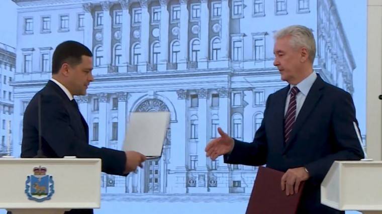 Сергей Собянин - Михаил Ведерников - Москва и&nbsp;Псковская область подписали соглашение о&nbsp;сотрудничестве - 5-tv.ru - Москва - Россия - Псковская обл.