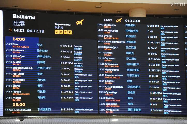 Более 20 рейсов отменили и задержали в столичных аэропортах - vm.ru - Москва