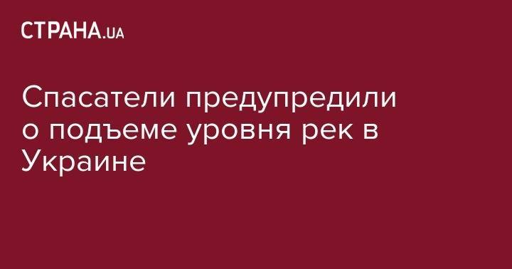 Спасатели предупредили о подъеме уровня рек в Украине - strana.ua - Украина - Волынская обл. - Львовская обл.
