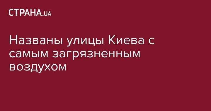 Борис Срезневский - Названы улицы Киева с самым загрязненным воздухом - strana.ua - Киев