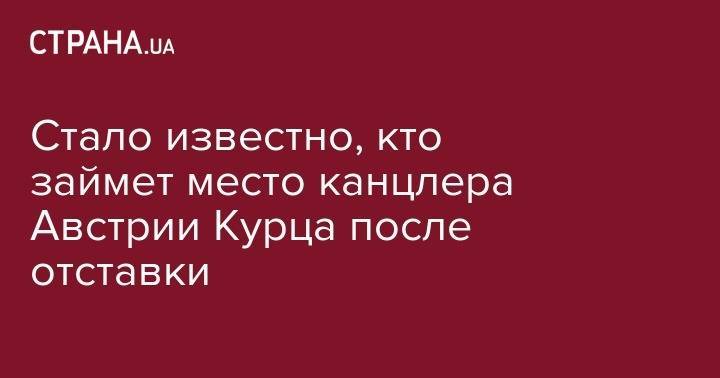 Стало известно, кто займет место канцлера Австрии Курца после отставки - strana.ua - Австрия - Германия - деревня Беллен