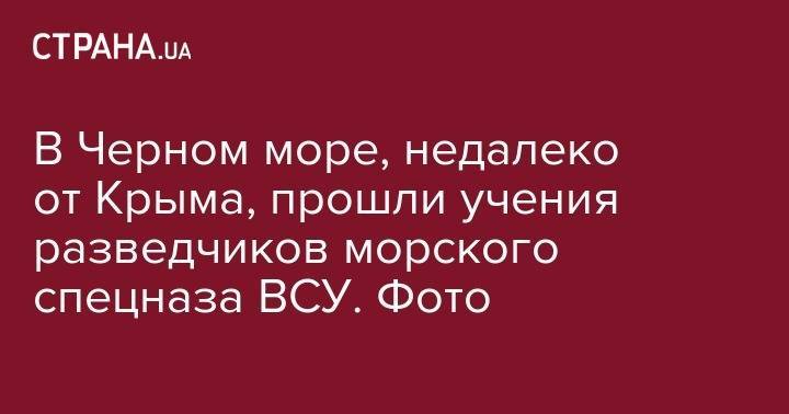 В Черном море, недалеко от Крыма, прошли учения разведчиков морского спецназа ВСУ. Фото - strana.ua - Украина - Крым - Херсонская обл.