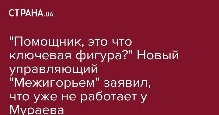 Виктор Янукович - Евгений Мураев - "Помощник, это что ключевая фигура?" Новый управляющий "Межигорьем" заявил, что уже не работает у Мураева - strana.ua - Украина