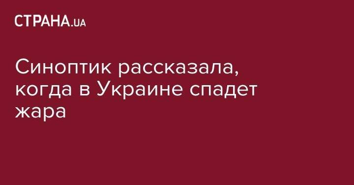 Наталья Диденко - Синоптик рассказала, когда в Украине спадет жара - strana.ua - Украина - Винницкая обл.