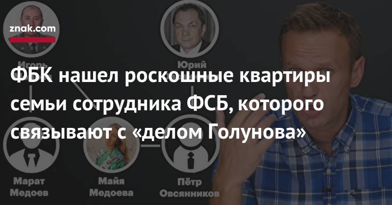 Алексей Навальный - Иван Голунов - ФБК нашел роскошные квартиры семьи сотрудника ФСБ, которого связывают с&nbsp;«делом Голунова» - znak.com - Москва - Московская обл.