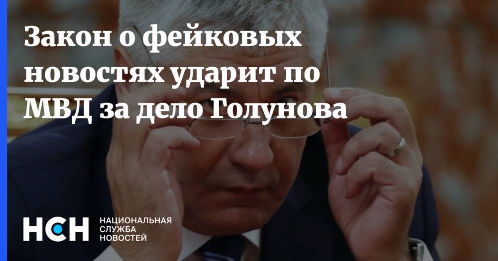 Владимир Колокольцев - Иван Голунов - Людмила Нарусова - По МВД законом о фейк-ньюс за дело Голунова - nsn.fm - Россия