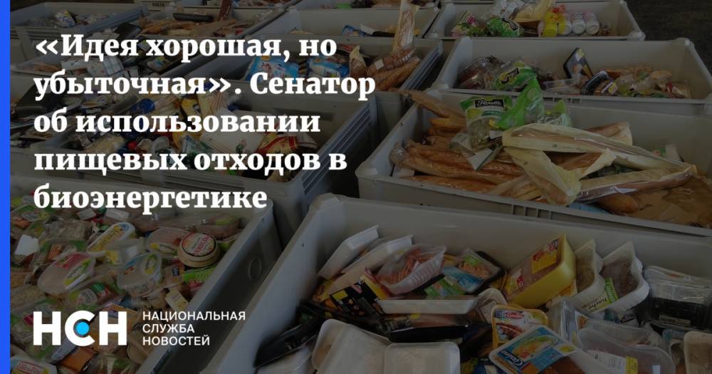 Сергей Лисовский - «Идея хорошая, но убыточная». Сенатор об использовании пищевых отходов в биоэнергетике - nsn.fm - Россия