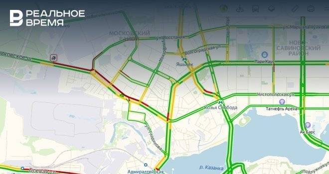 В Казани пробка на Горьковском шоссе растянулась на 5,4 км - realnoevremya.ru - Казань - Татарстан