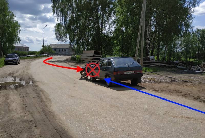 В Прилузье водитель мопеда пошел на таран "девятки" - komiinform.ru - респ. Коми - район Прилузский