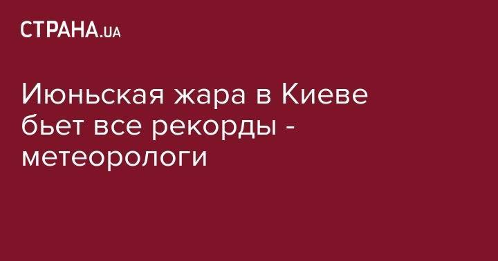 Борис Срезневский - Июньская жара в Киеве бьет все рекорды - метеорологи - strana.ua - Киев