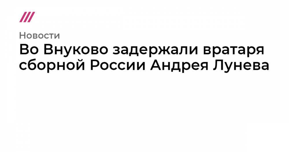 Во Внуково задержали вратаря сборной России Андрея Лунева - tvrain.ru - Россия - Санкт-Петербург - Нижний Новгород - Кипр