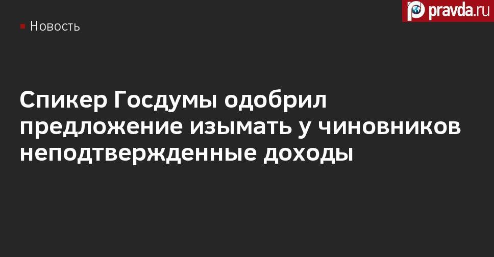 Вячеслав Володин - Спикер Госдумы одобрил предложение изымать у чиновников неподтвержденные доходы - pravda.ru - Россия