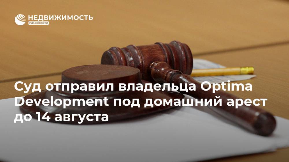 Светлана Максимова - Суд отправил владельца Optima Development под домашний арест до 14 августа - realty.ria.ru - Москва - Москва
