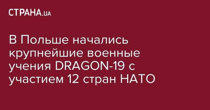 В Польше начались крупнейшие военные учения DRAGON-19 с участием 12 стран НАТО - strana.ua - США - Англия - Германия - Румыния - Польша - Канада - Словакия