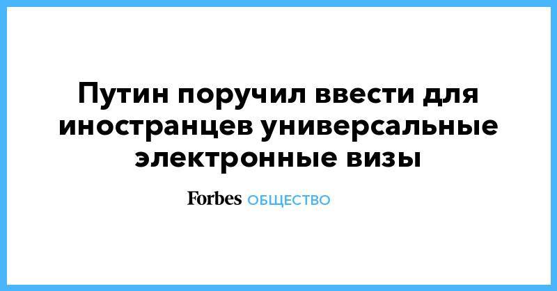 Владимир Путин - Дмитрий Медведев - Путин поручил ввести для иностранцев универсальные электронные визы - forbes.ru - Россия - окр. Дальневосточный