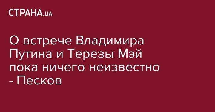 Владимир Путин - Дмитрий Песков - Тереза Мэй - О встрече Владимира Путина и Терезы Мэй пока ничего неизвестно - Песков - strana.ua - Москва - Россия - Англия - Лондон