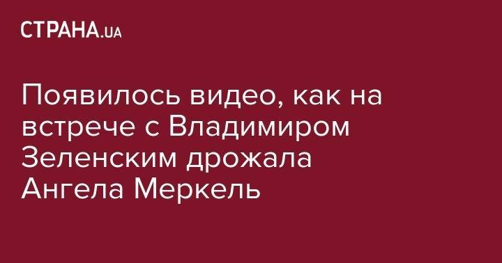 Владимир Зеленский - Ангела Меркель - Появилось видео, как на встрече с Владимиром Зеленским дрожала Ангела Меркель - strana.ua - Украина - Германия