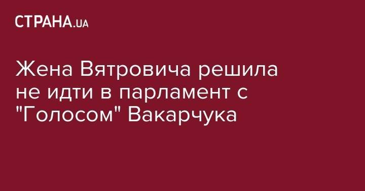 Святослав Вакарчук - Владимир Вятрович - Жена Вятровича решила не идти в парламент с "Голосом" Вакарчука - strana.ua - Украина