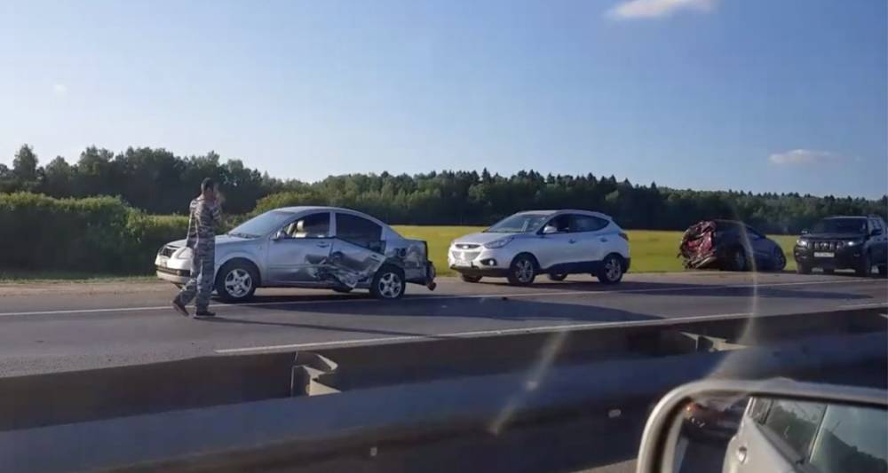 На Ярославском шоссе столкнулись 11 автомобилей - m24.ru - Москва - Россия - Московская обл. - Тульская обл. - Керчь - район Сергиево-Посадский