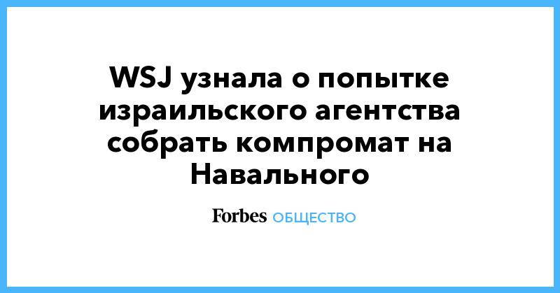 Владимир Ашурков - WSJ узнала о попытке израильского агентства собрать компромат на Навального - forbes.ru - Англия - Лондон