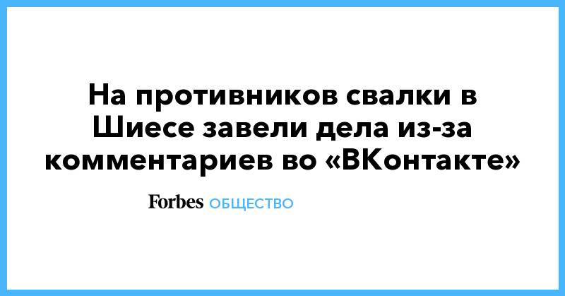 Александр Пушкин - Татьяна Егорова - На противников свалки в Шиесе завели дела из-за комментариев во «ВКонтакте» - forbes.ru - Москва - Архангельская обл.