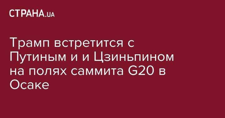 Дональд Трамп - Владимир Путин - Си Цзиньпин - Трамп встретится с Путиным и и Цзиньпином на полях саммита G20 в Осаке - strana.ua - Москва - Россия - Китай - США - Япония