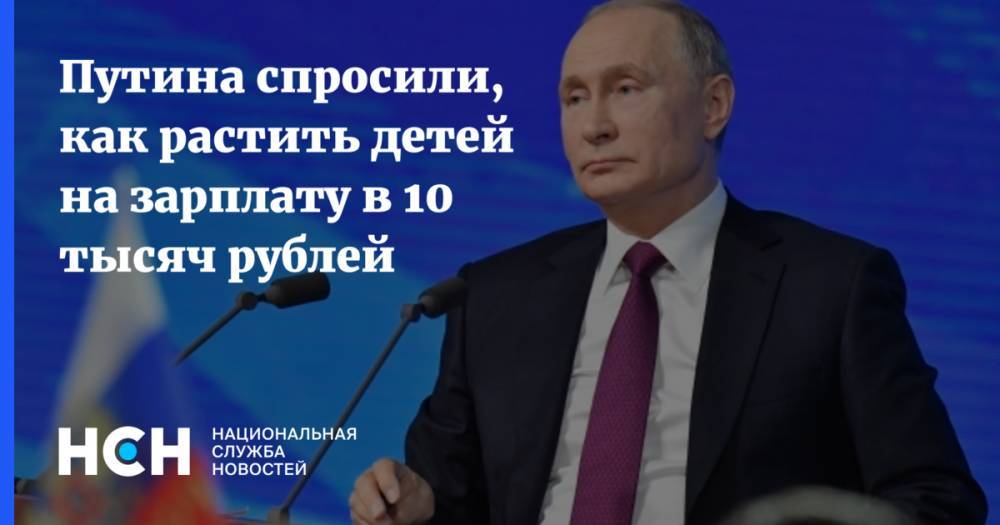 Владимир Путин - Вячеслав Володин - Путина спросили, как растить детей на зарплату в 10 тысяч рублей - nsn.fm - Самарская обл.