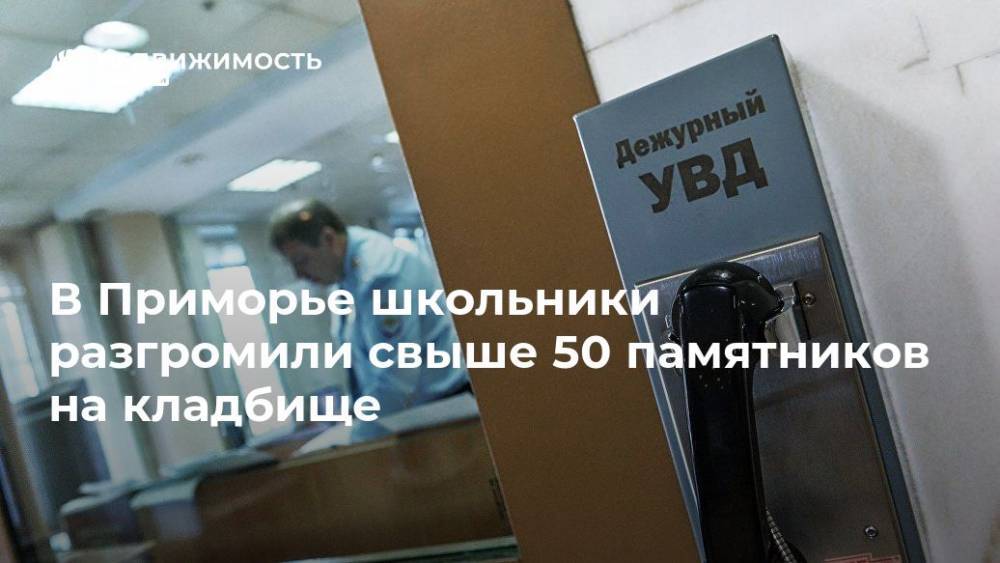 В Приморье школьники разгромили свыше 50 памятников на кладбище - realty.ria.ru - Приморье край - Владивосток - Владивосток