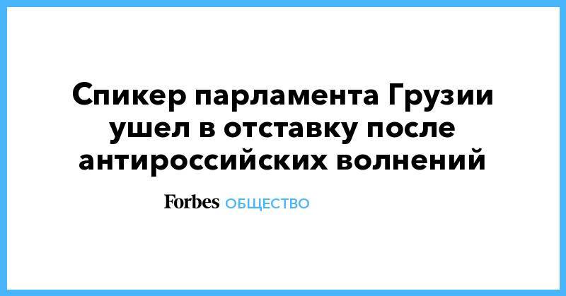 Сергей Гаврилов - Каха Каладзе - Арчил Талаквадзе - Спикер парламента Грузии ушел в отставку после антироссийских волнений - forbes.ru - Грузия