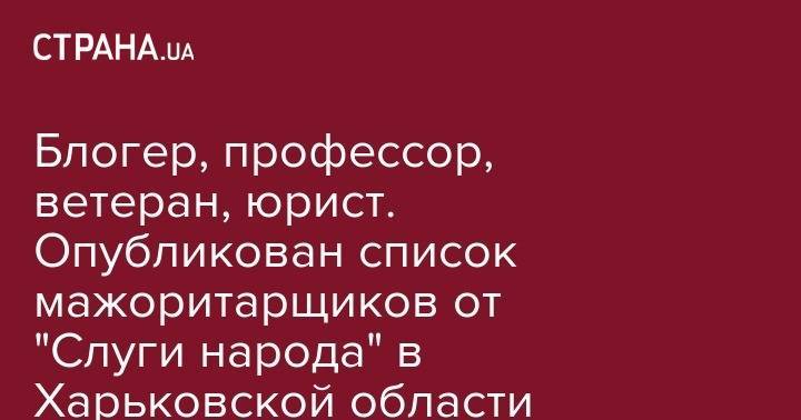 Мария Мезенцева - Блогер - Блогер, профессор, ветеран, юрист. Опубликован список мажоритарщиков от "Слуги народа" в Харьковской области - strana.ua - Харьковская обл. - Харьков