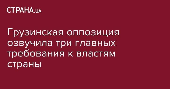 Георгий Гахарии - Грузинская оппозиция озвучила три главных требования к властям страны - strana.ua - Грузия - Тбилиси