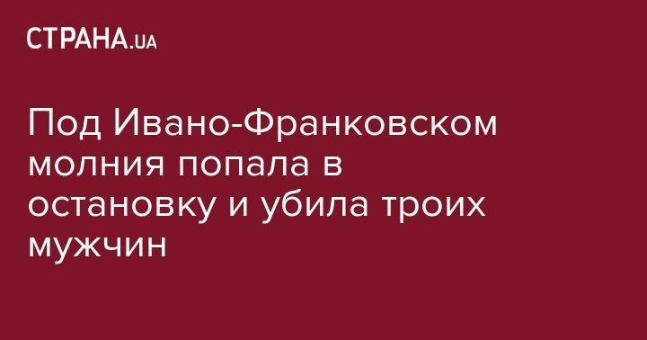 Под Ивано-Франковском молния попала в остановку и убила троих мужчин - strana.ua - Ивано-Франковская обл. - Львовская обл.